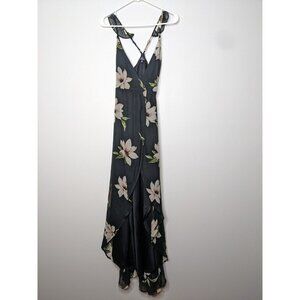 Lulus‎ All Mine Navy Floral Maxi Dress Size Small Wrap Bridal Sleeveless